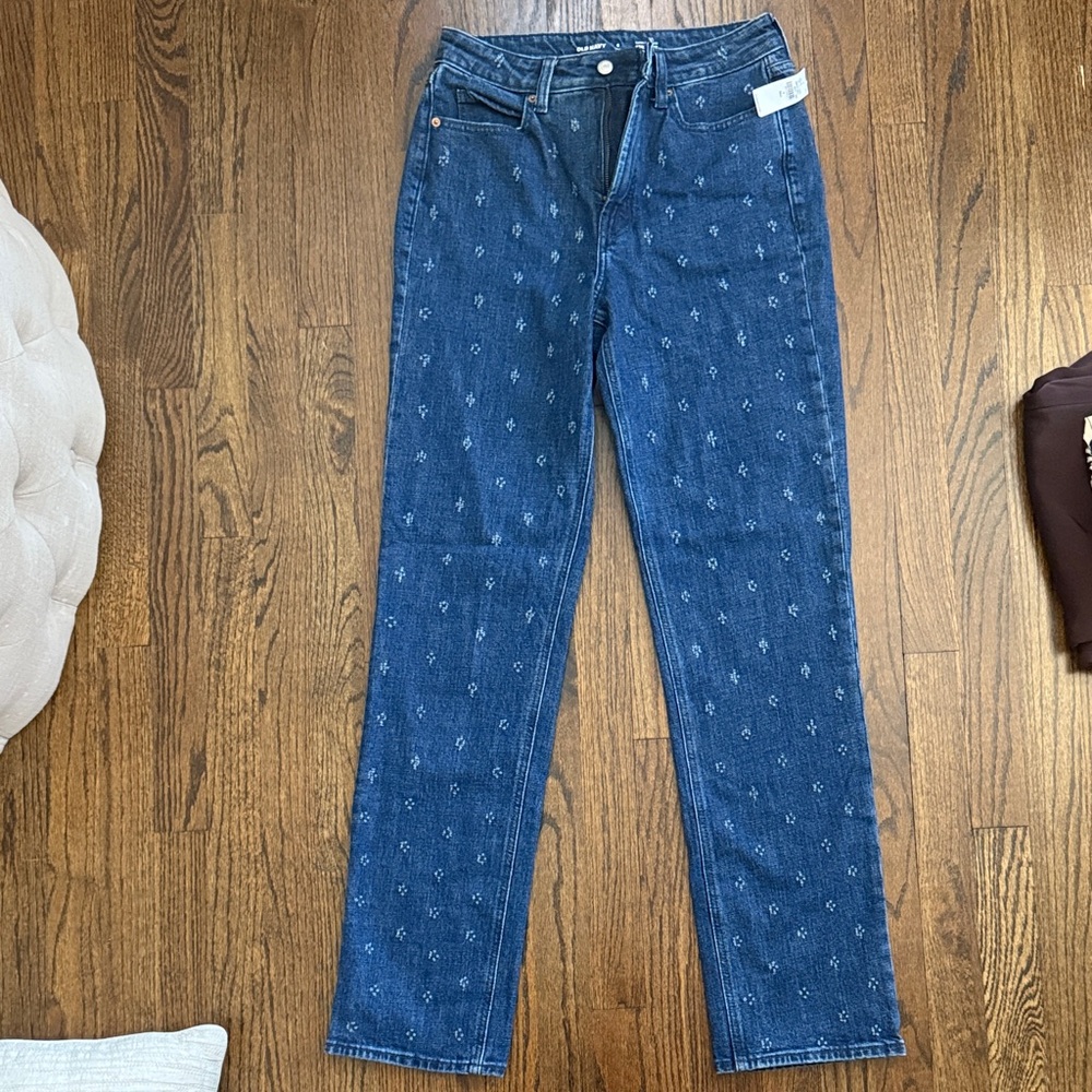 Old Navy Blue Women's  extra high rise straight Jeans NWT